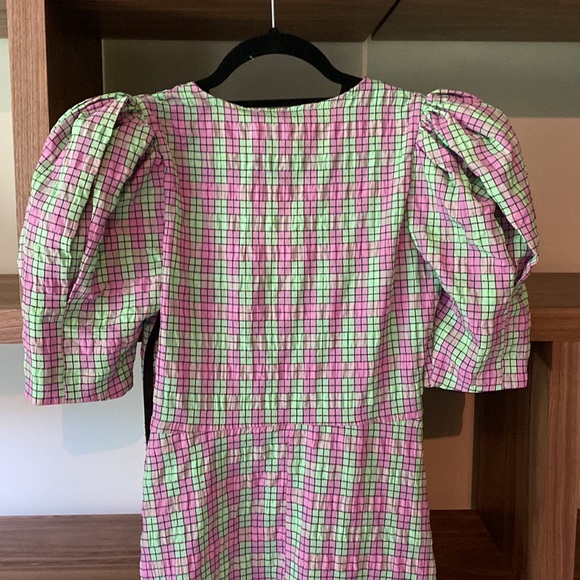 Zara Purple/Green Checkered Long Dress - Picture 3 of 6